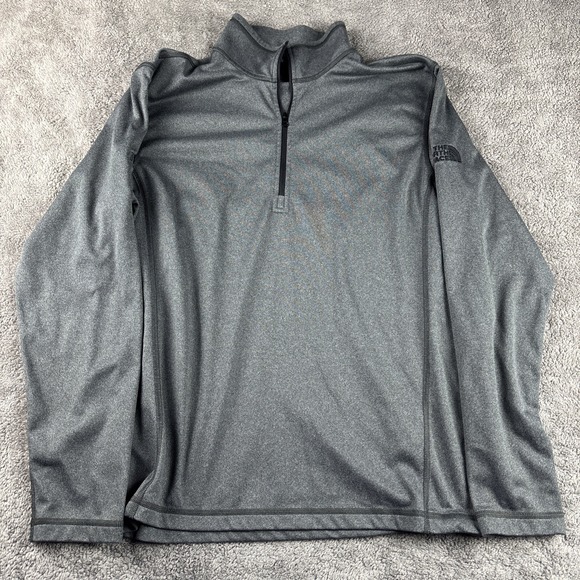 The North Face Quarter Zip Pullover Mens Medium Gray Long Sleeve Active - Picture 1 of 11